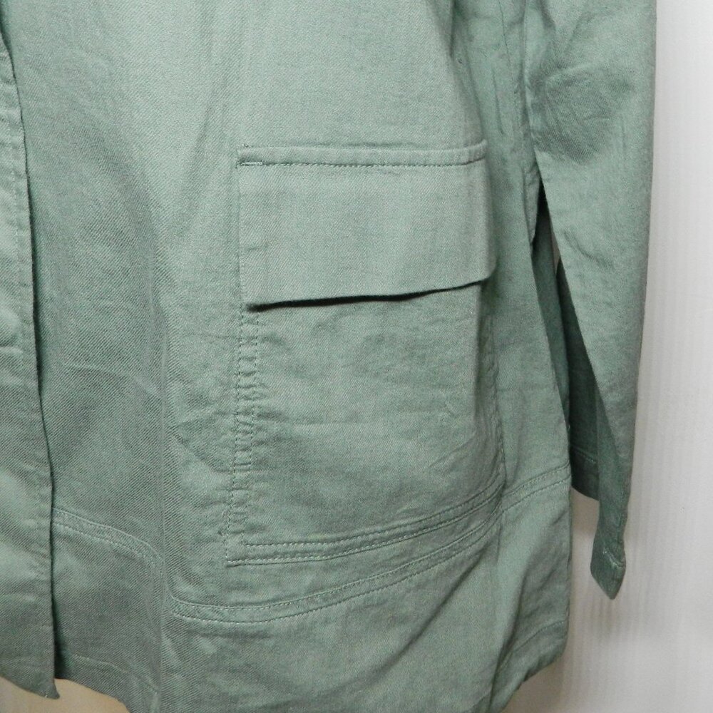 Eileen Fisher $238 Organic Cotton Twill Stand Collar Jacket Nori Green Sz 1X NWT - Picture 5 of 7